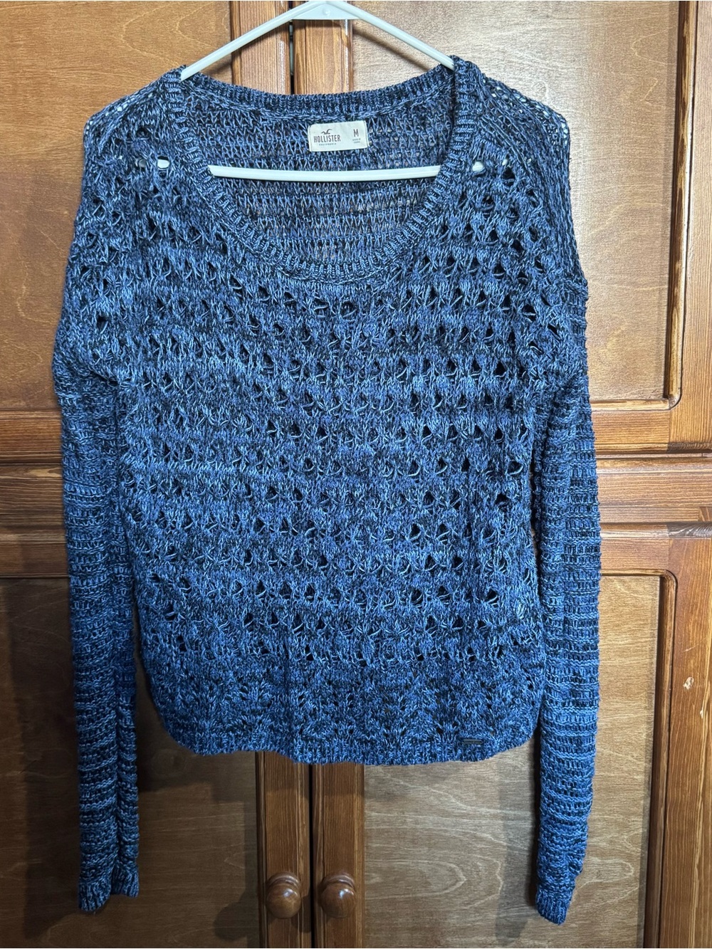 Hollister Blue Open-Knit Sweater